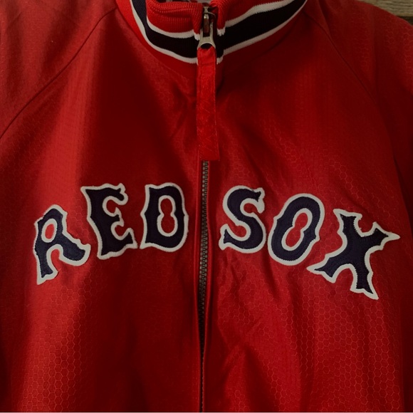 Boy’s M 10/12 MAJESTIC Authentic Collection MLB RED SOX Dugout Zip Up Red Jacket - Picture 3 of 16